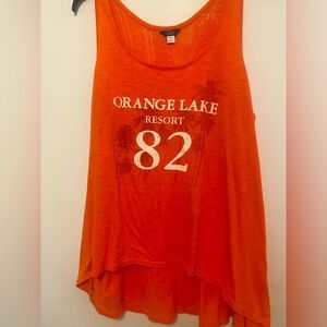 Tourist Orange Lake Resort Coral Bohemian Sleeveless Tank XL